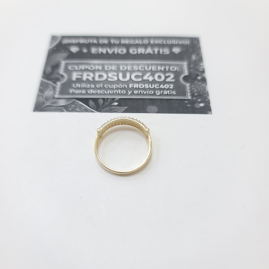ANILLO ANILLITO C CIRCONIAS 14K 7 TALLA 1.6 GR (NUEVO)