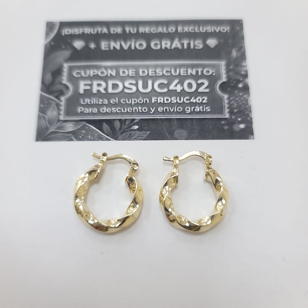 ARETES ARRACADA TORZAL 14K 1.9 GR (NUEVO)