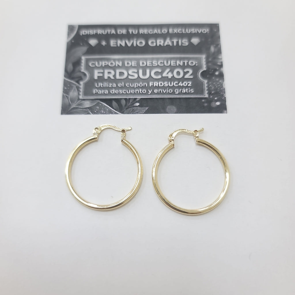 ARETES TEJIDO ARRACADAS LISAS 14K 1.6 GR (NUEVO)
