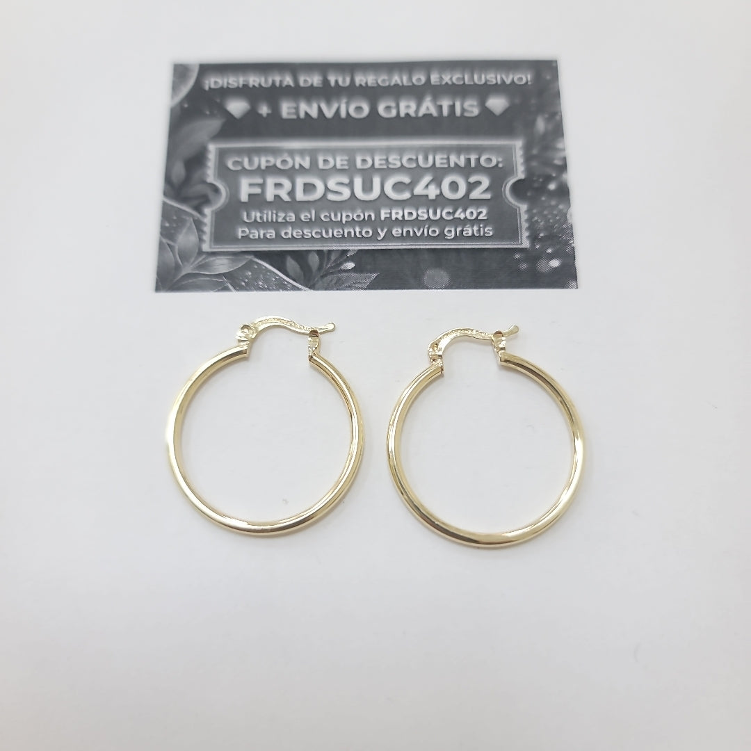 ARETES TEJIDO ARRACADAS LISAS 14K 1.6 GR (NUEVO)