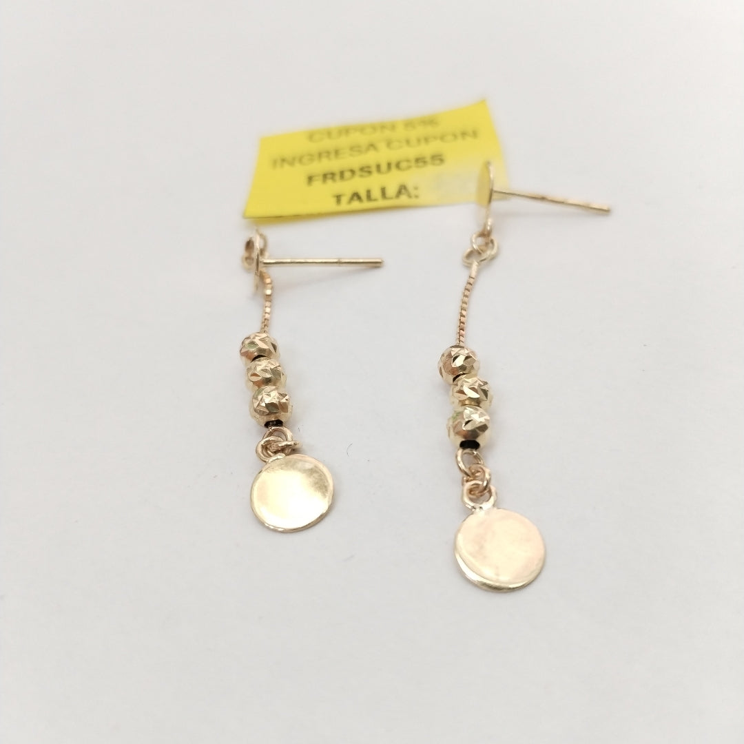 ARETES PAR ORO,RODIADO 14 K 2,70 GRMS (SEMINUEVO)