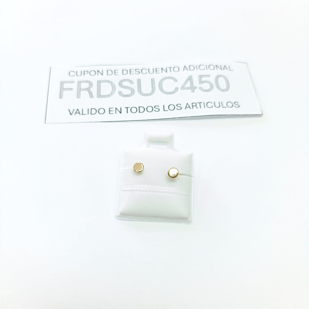 BROQUELES BROQUEL FIG TAPON REDONDO 14K 0.1408 GR (NUEVO)