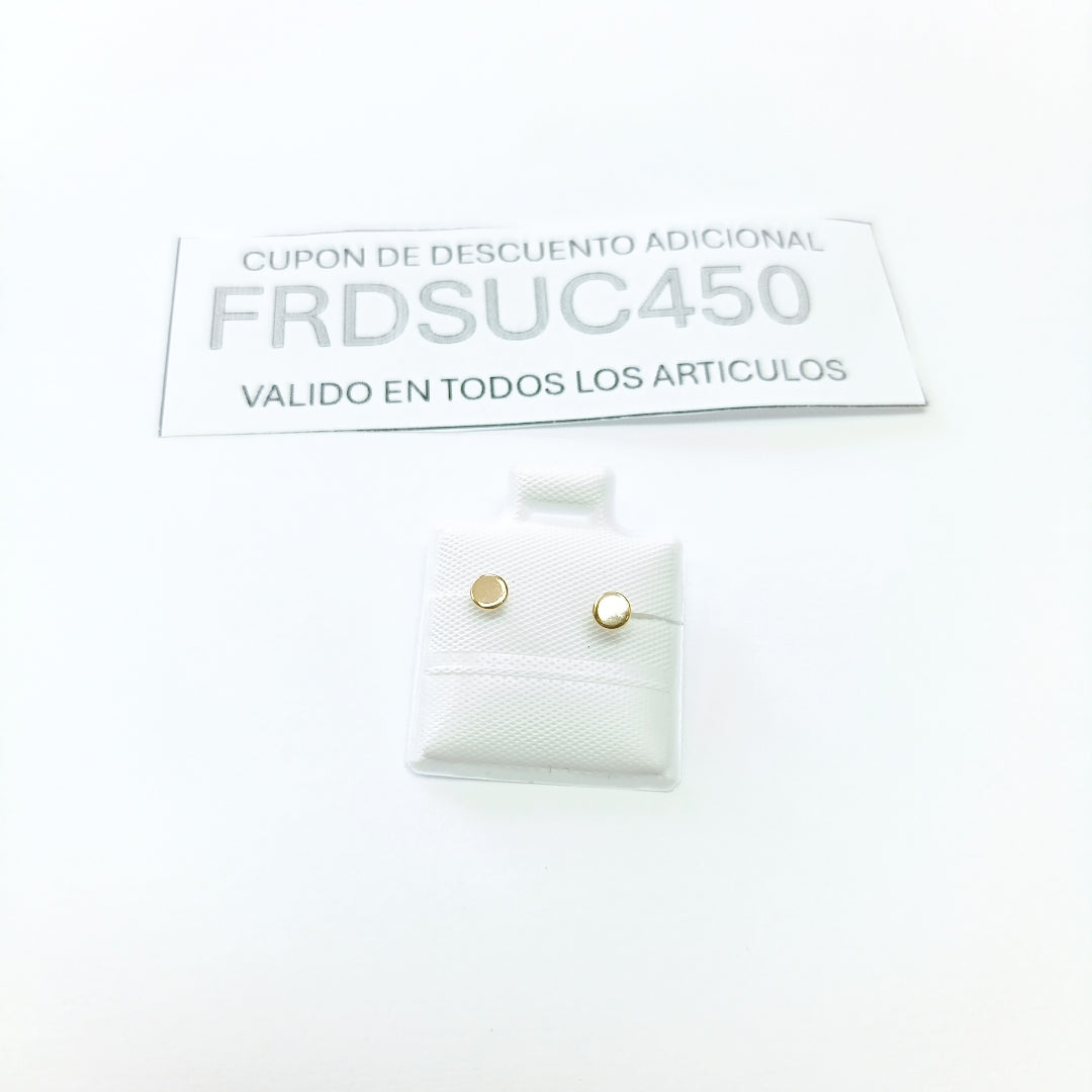 BROQUELES BROQUEL FIG TAPON REDONDO 14K 0.1408 GR (NUEVO)