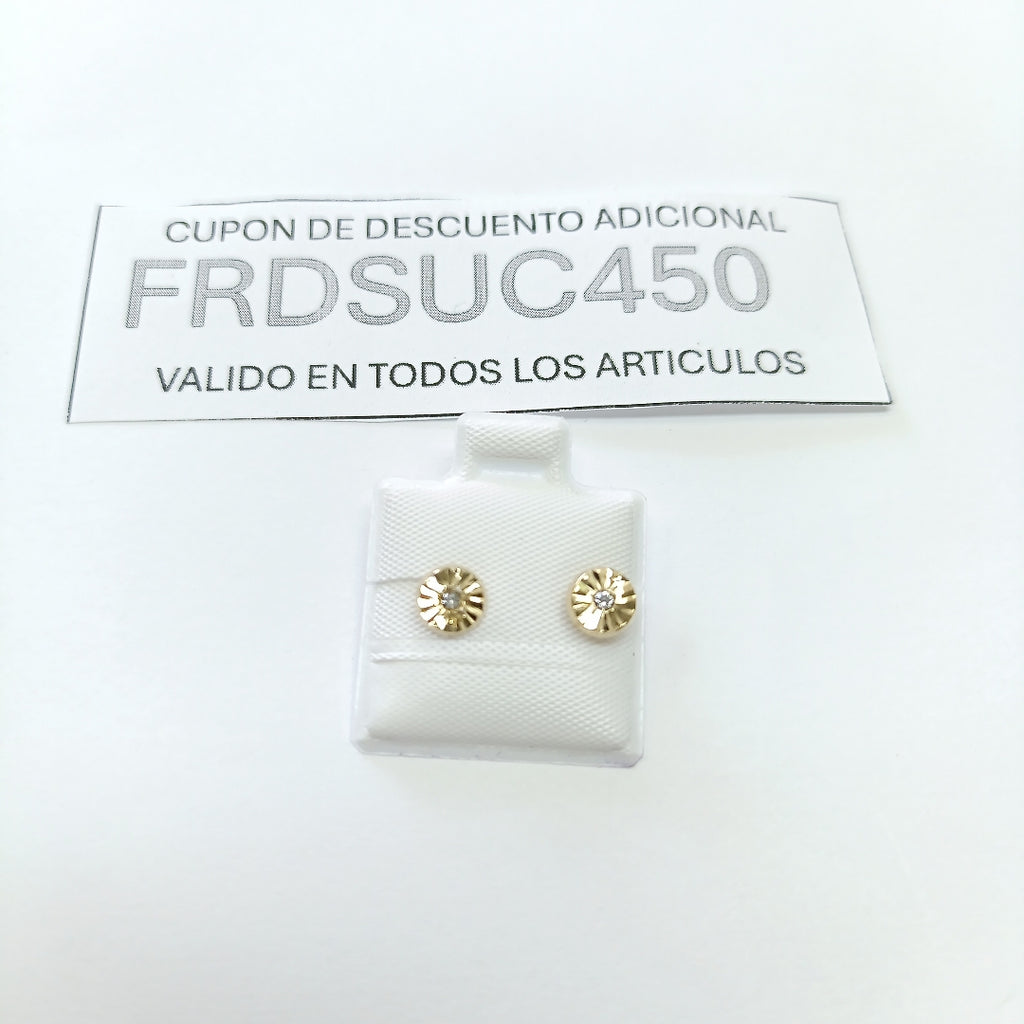 BROQUELES BROQUEL FIG BOTON C CIRCONIA 14K 0.2916 GR (NUEVO)