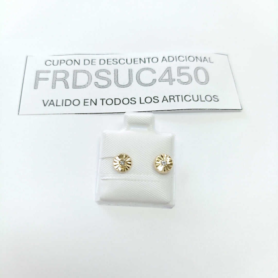 BROQUELES BROQUEL FIG BOTON C CIRCONIA 14K 0.2916 GR (NUEVO)