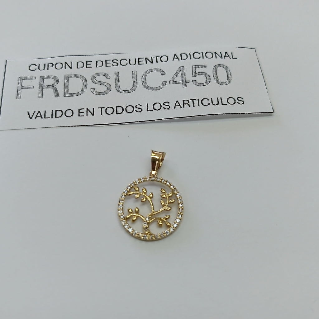 DIJE DE ARBOL DE LA VIDA C CIRCONIAS 14K 1.3 GR (NUEVO)