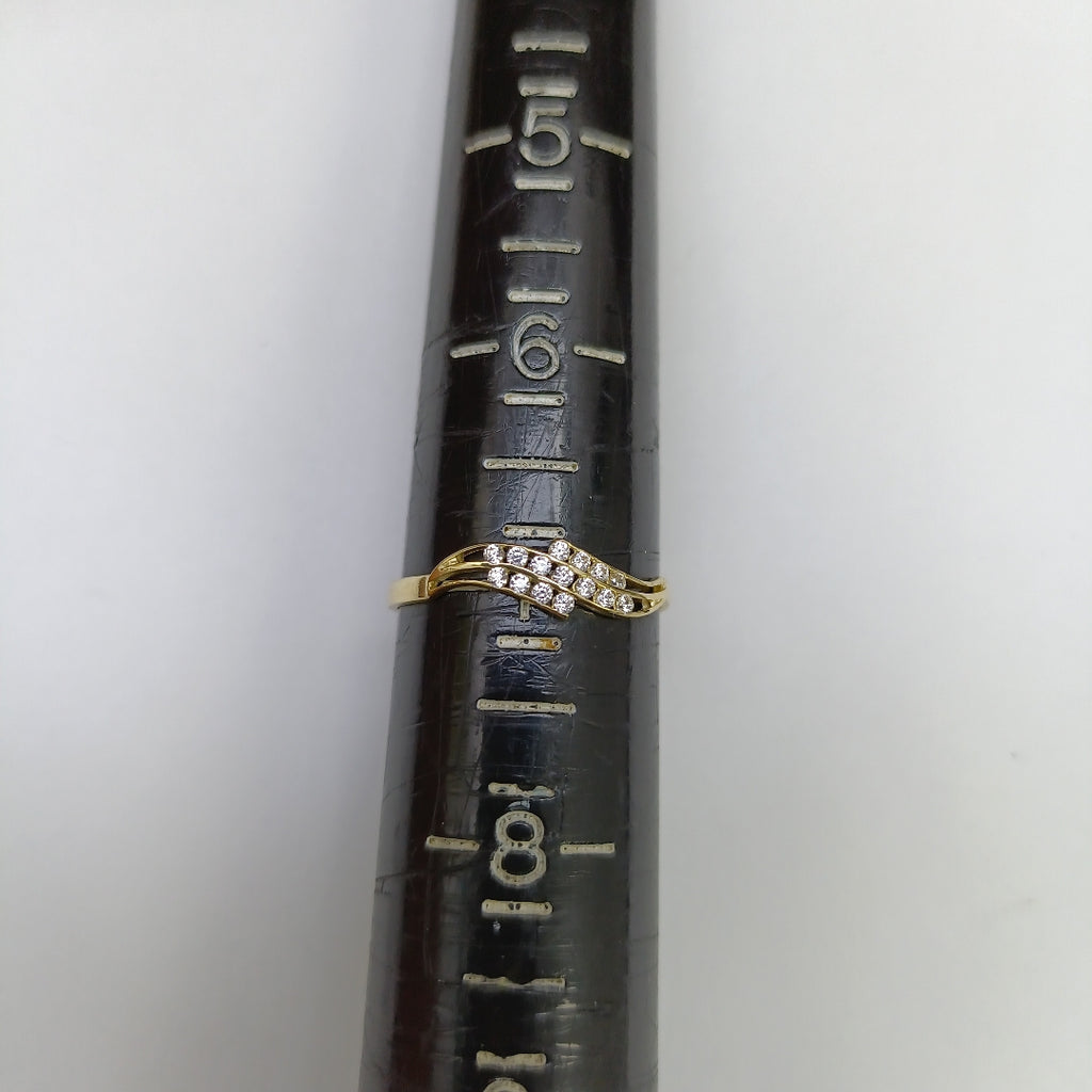 ANILLOS CON CIRCONIAS 14K TALLA 7 0.8 GR (NUEVO)