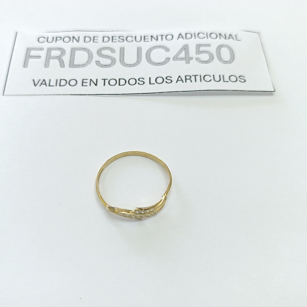 ANILLOS C CIRCONIAS 14K TALLA 8 0.8 GR (NUEVO)