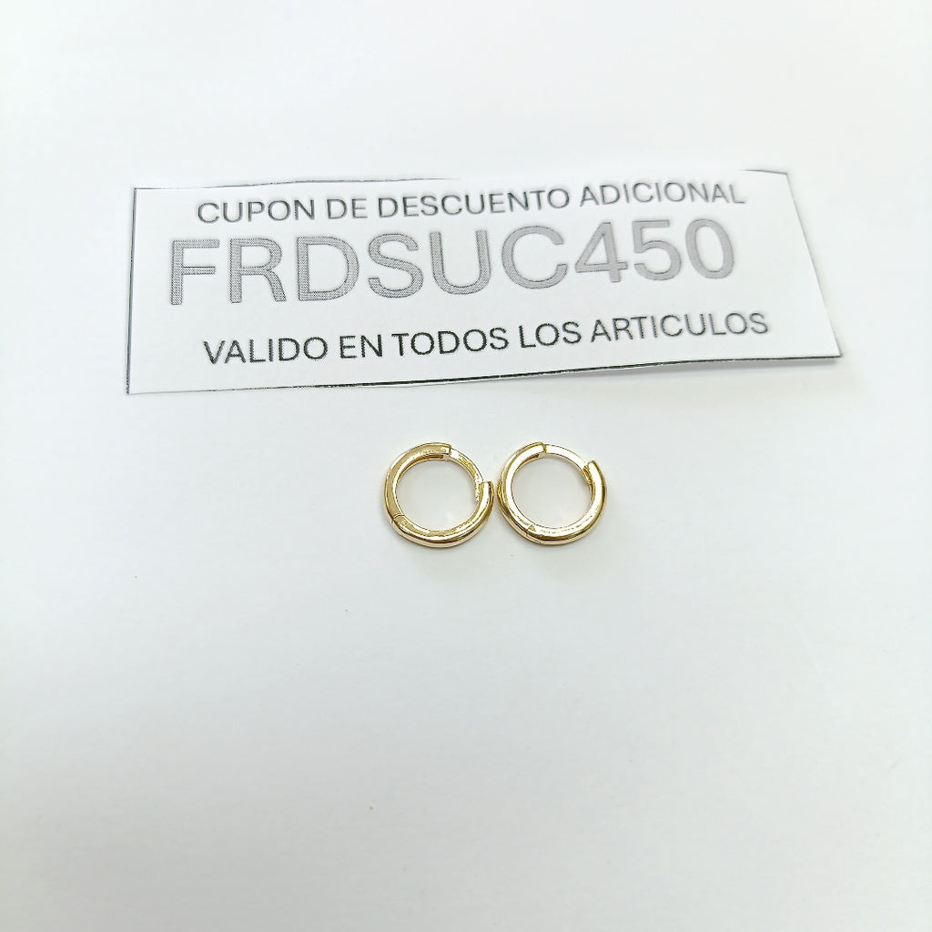ARETES HUGGIES LISAS 14K 1.4 GR (NUEVO)