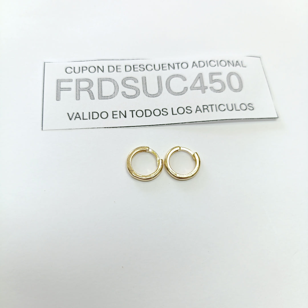 ARETES HUGGIES LISAS 14K 1.4 GR (NUEVO)