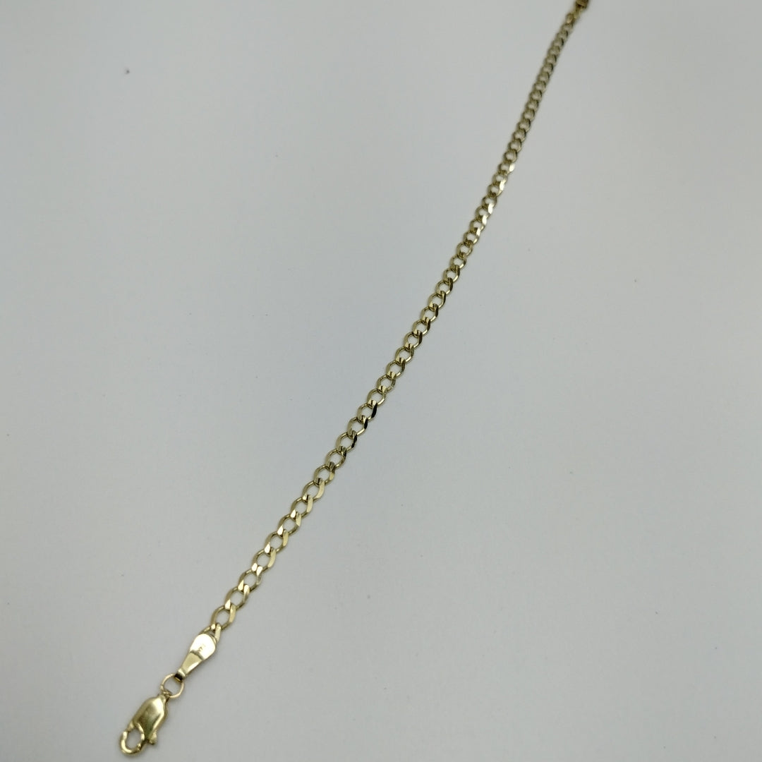 PULSERA TEJIDO BARBADA 14K 21 CM 3.8 GR (NUEVO)