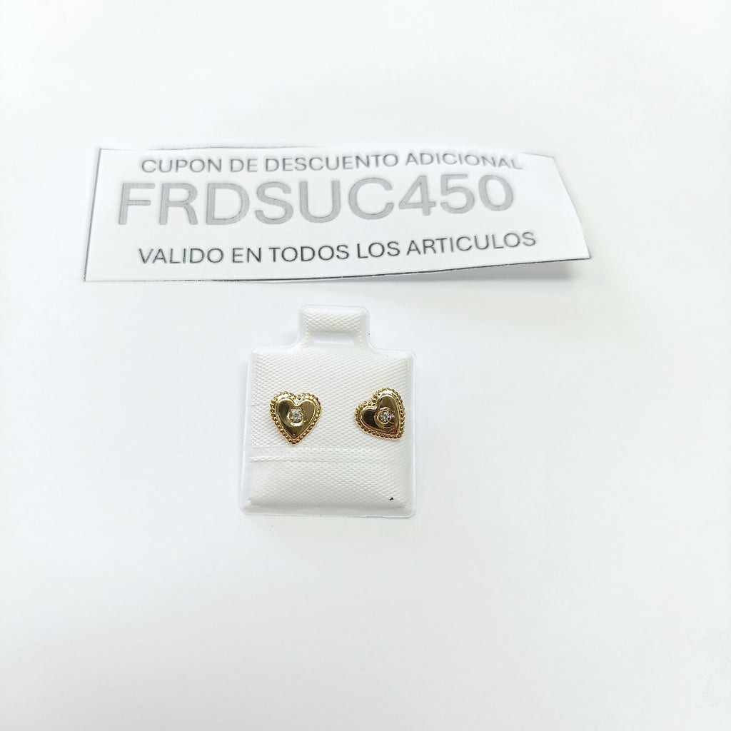BROQUELES BROQUEL FIG CORAZON C CIRCONIA 14K 0.2614 GR (NUEVO)