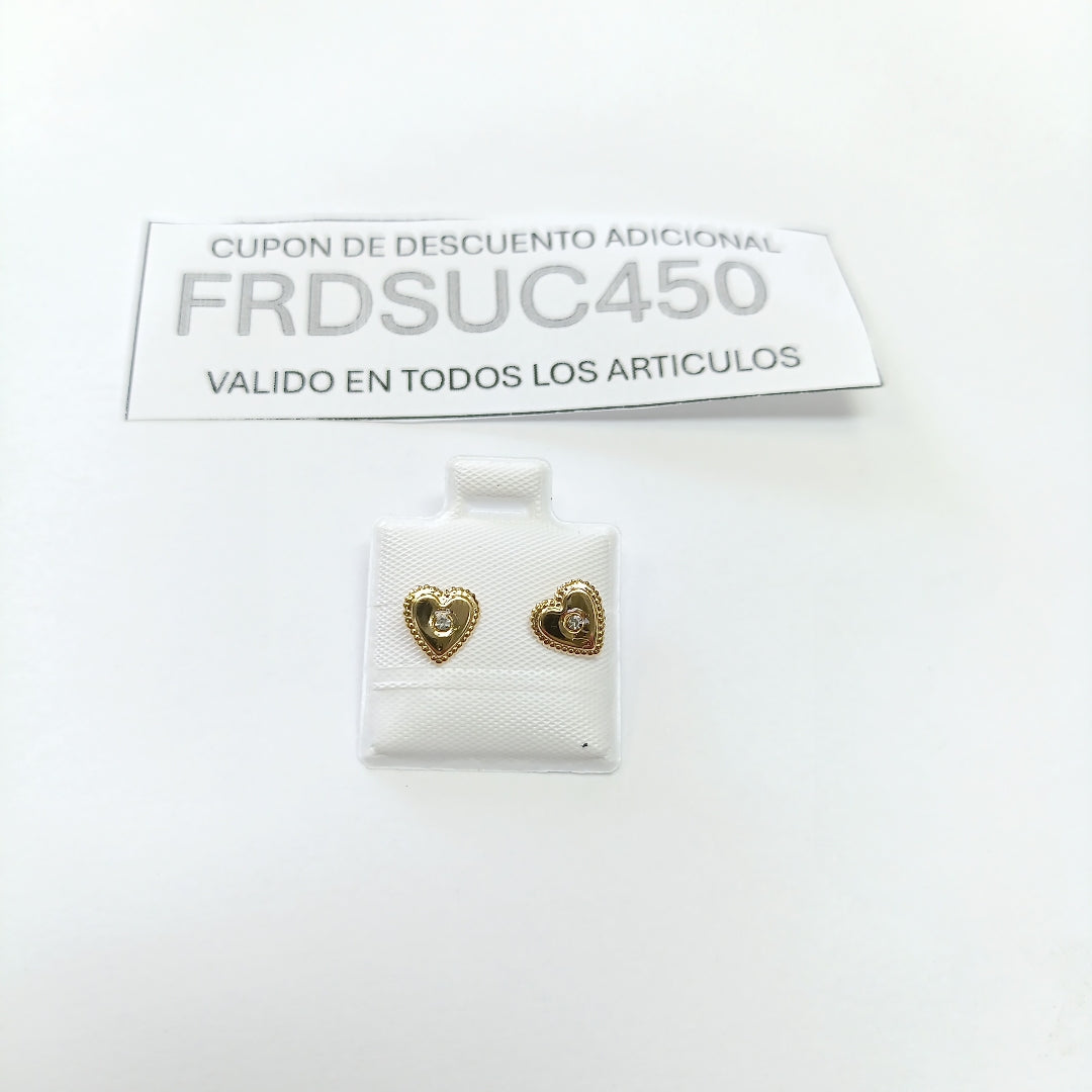 BROQUELES BROQUEL FIG CORAZON C CIRCONIA 14K 0.2614 GR (NUEVO)