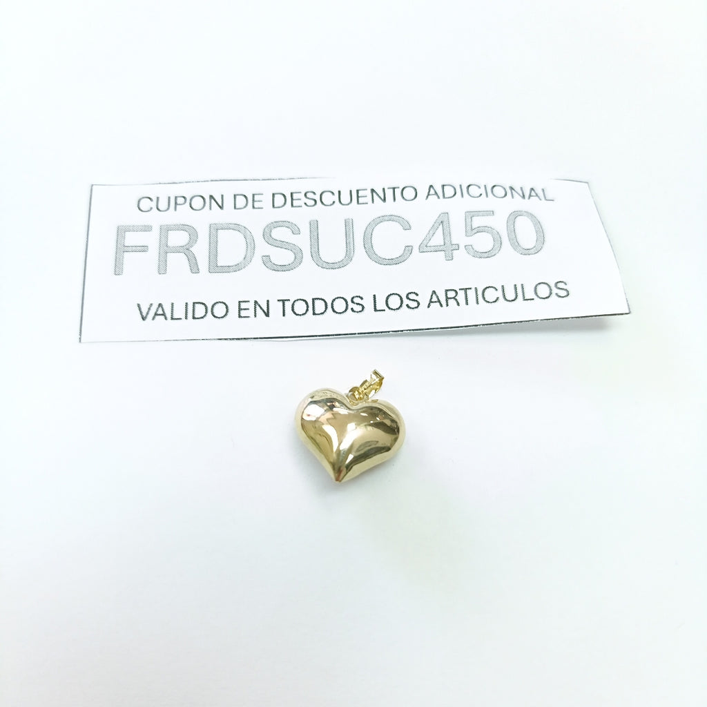 DIJE TEJIDO CORAZON LISO 14K 1 GR (NUEVO)