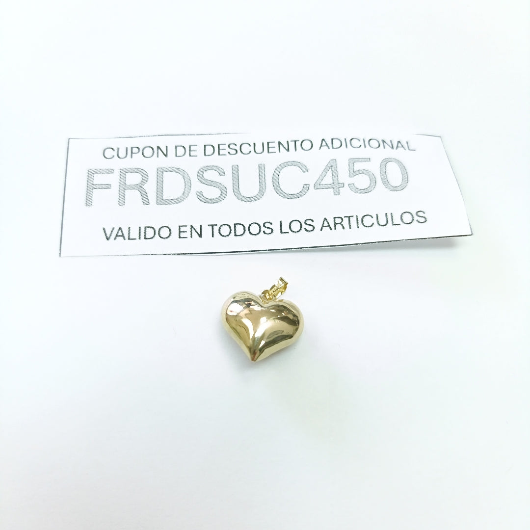 DIJE TEJIDO CORAZON LISO 14K 1 GR (NUEVO)