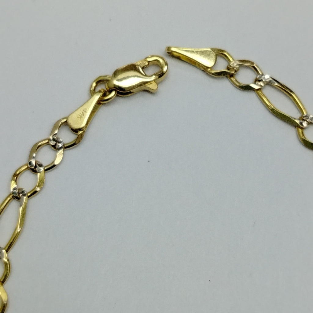 PULSERA 3X1 DIAMANTADA 14K 18 CM 2.7 GR (NUEVO)
