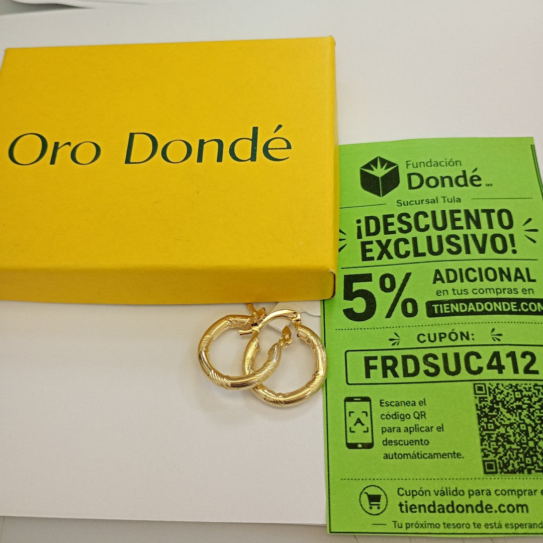 ARETES TEJIDO ARRACADAS CON DISEÑO 14K 2.6 GR (NUEVO)