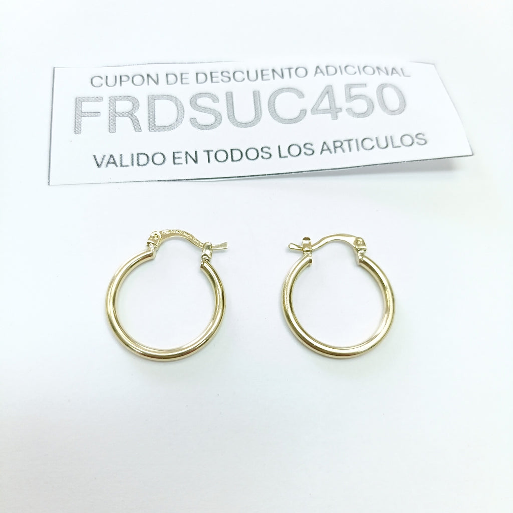 ARETES TEJIDO ARRACADAS LISAS 14K 1.2 GR (NUEVO)