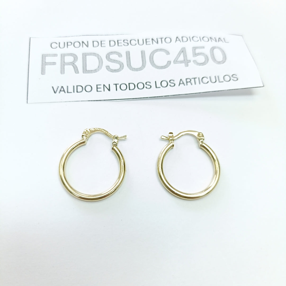 ARETES TEJIDO ARRACADAS LISAS 14K 1.2 GR (NUEVO)