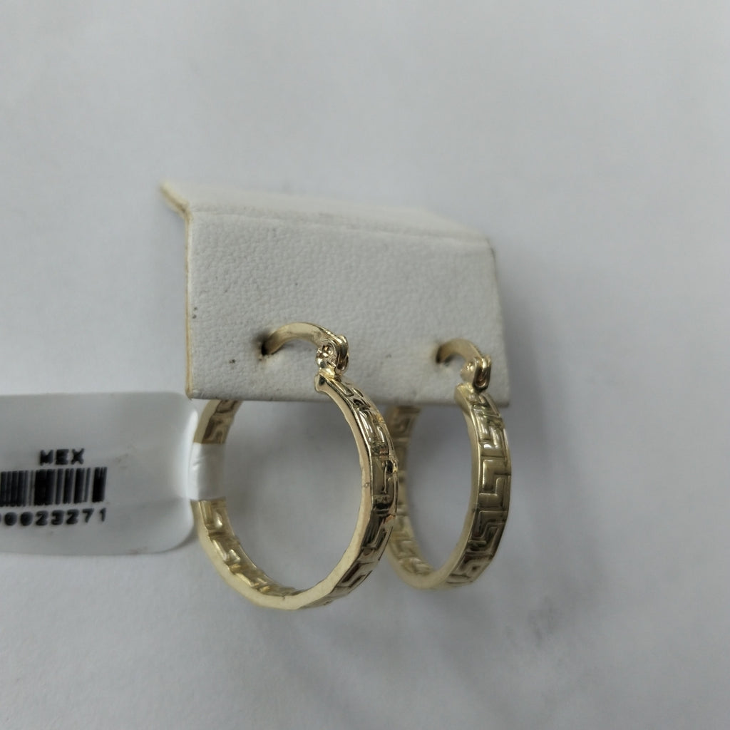 ARETES TEJIDO ARRACADAS TIPO GRECAS 14K 2.2 GR (NUEVO)