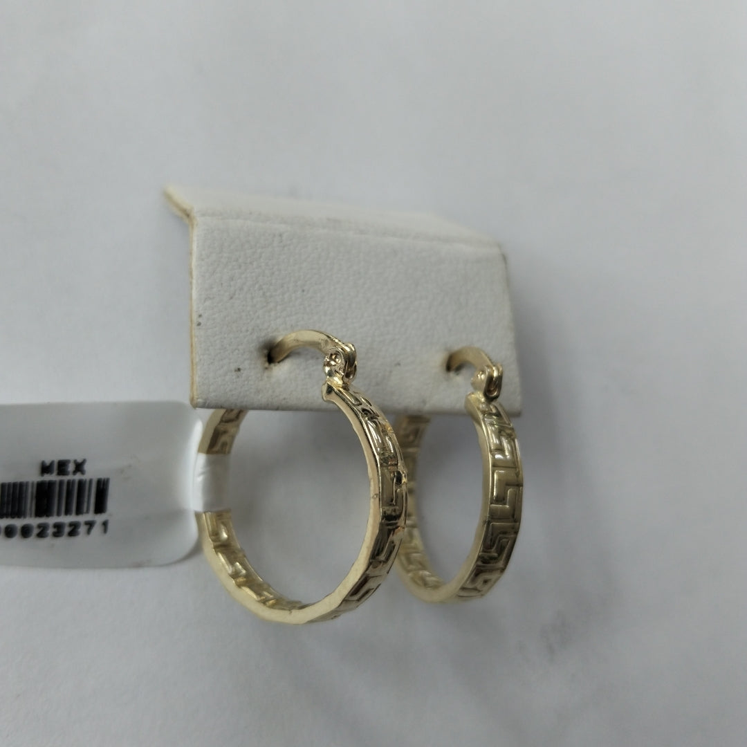 ARETES TEJIDO ARRACADAS TIPO GRECAS 14K 2.2 GR (NUEVO)