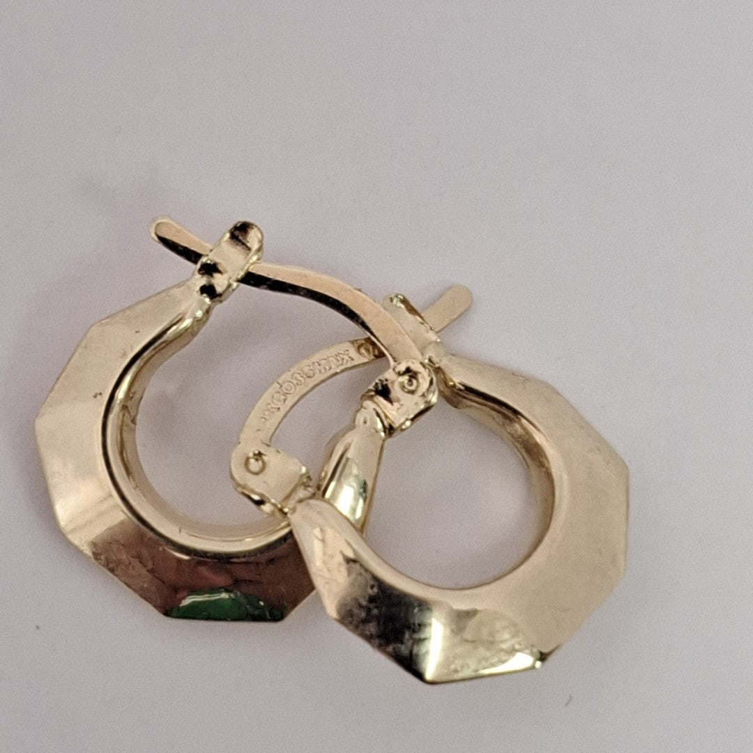 ARETES TEJIDO ARRACADA FACETADA 14K 1.3 GR (NUEVO)