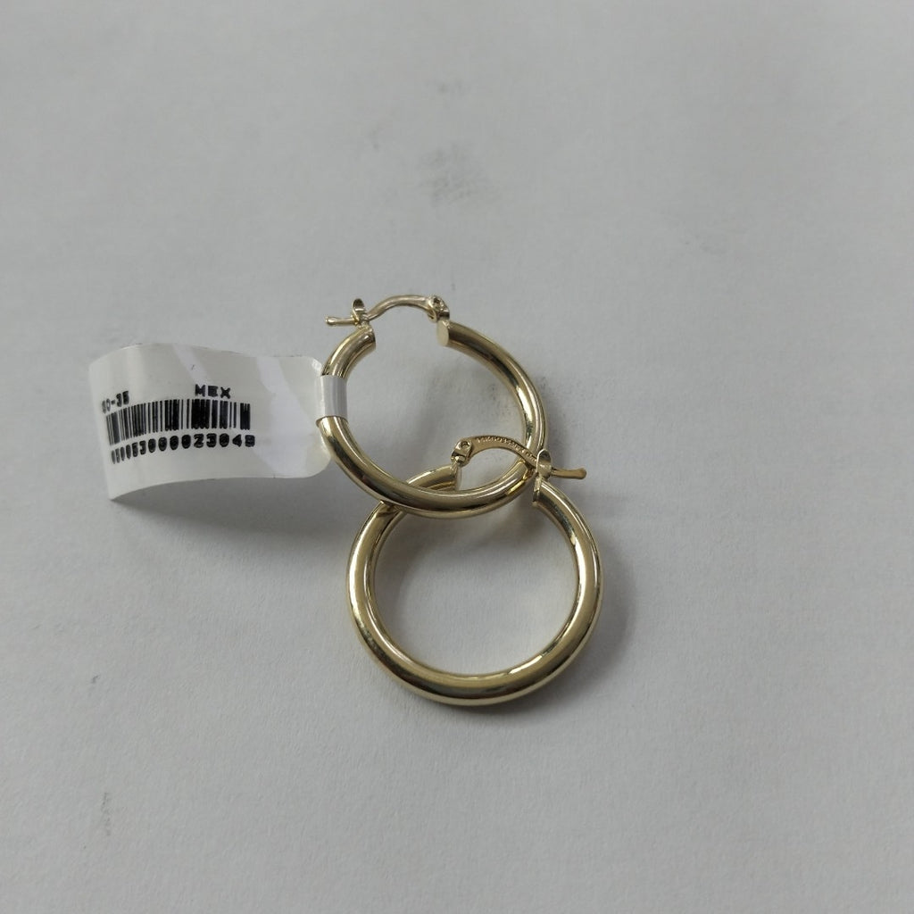 ARETES TEJIDO ARRACADAS LISAS HUECAS 14K 2.2 GR (NUEVO)