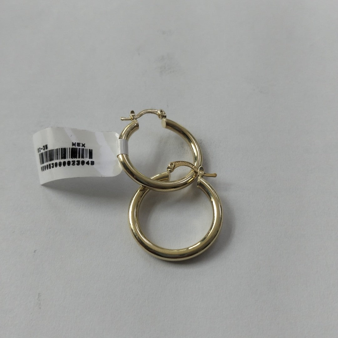 ARETES TEJIDO ARRACADAS LISAS HUECAS 14K 2.2 GR (NUEVO)