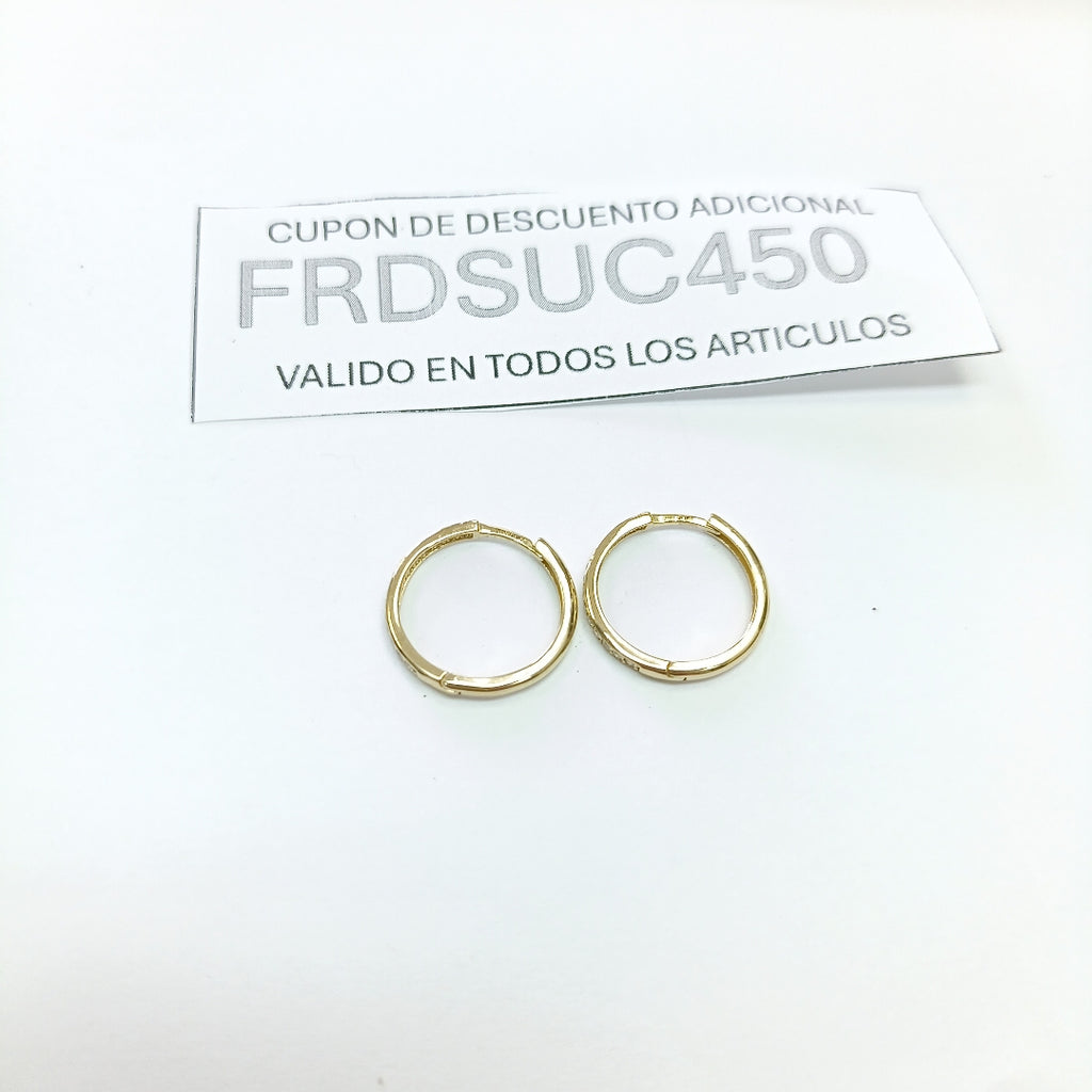ARETES ARRACADAS C CIRCONIAS 14K 2 GR (NUEVO)
