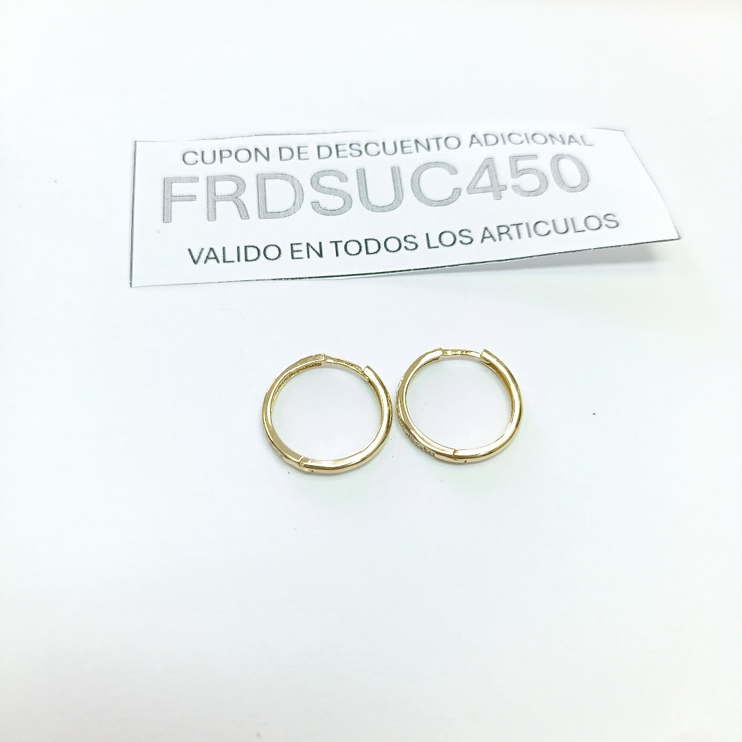 ARETES ARRACADAS C CIRCONIAS 14K 2 GR (NUEVO)