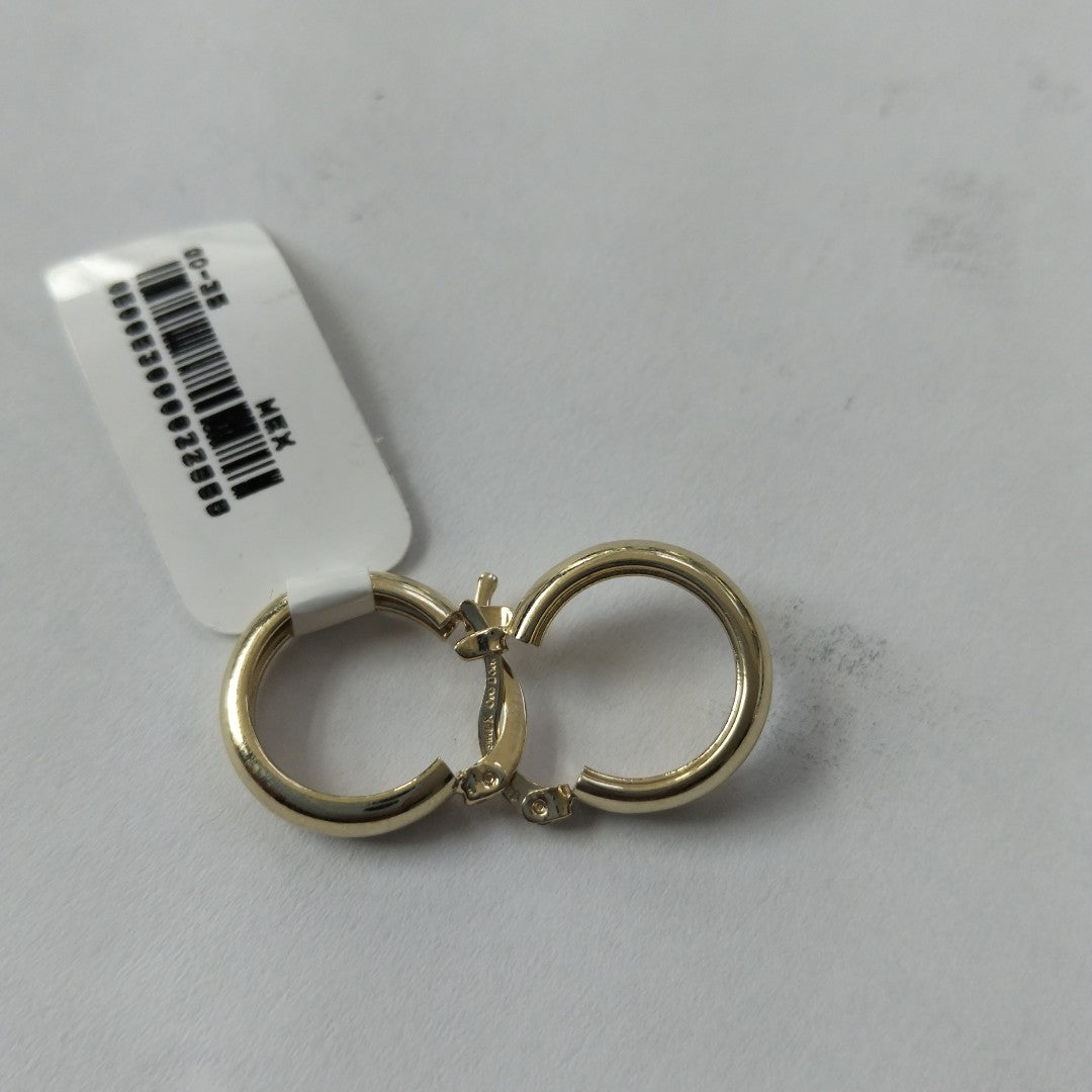 ARETES TEJIDO ARRACADAS LISAS 14K 2.1 GR (NUEVO)