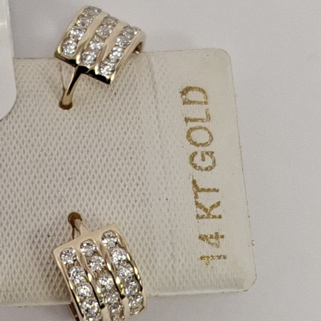 ARETES HUGGIES C CIRCONIA 14K 2.2 GR (NUEVO)