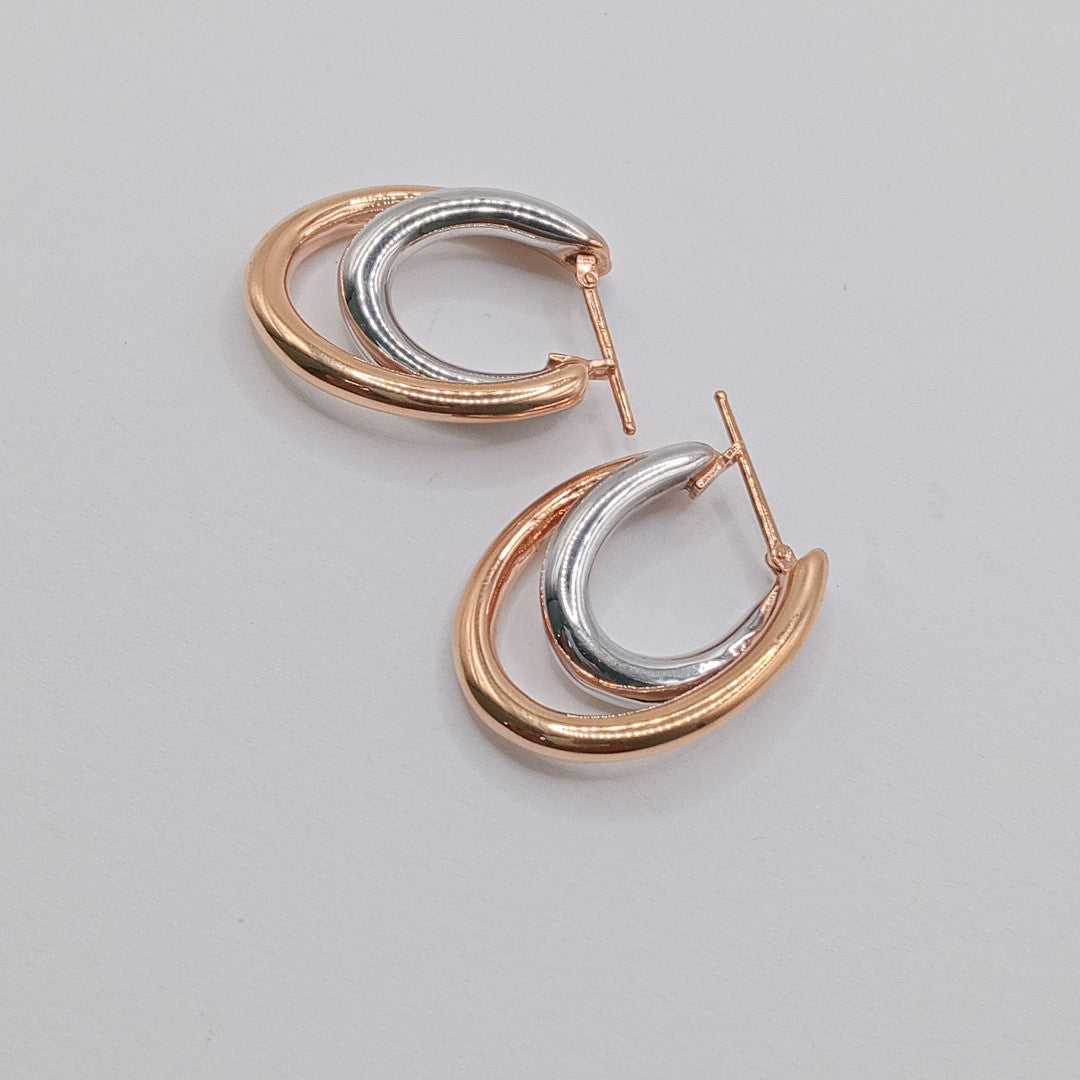 ARRACADAS PAR ORO COMBINADO 14 K 5.2 GRMS (SEMINUEVO)