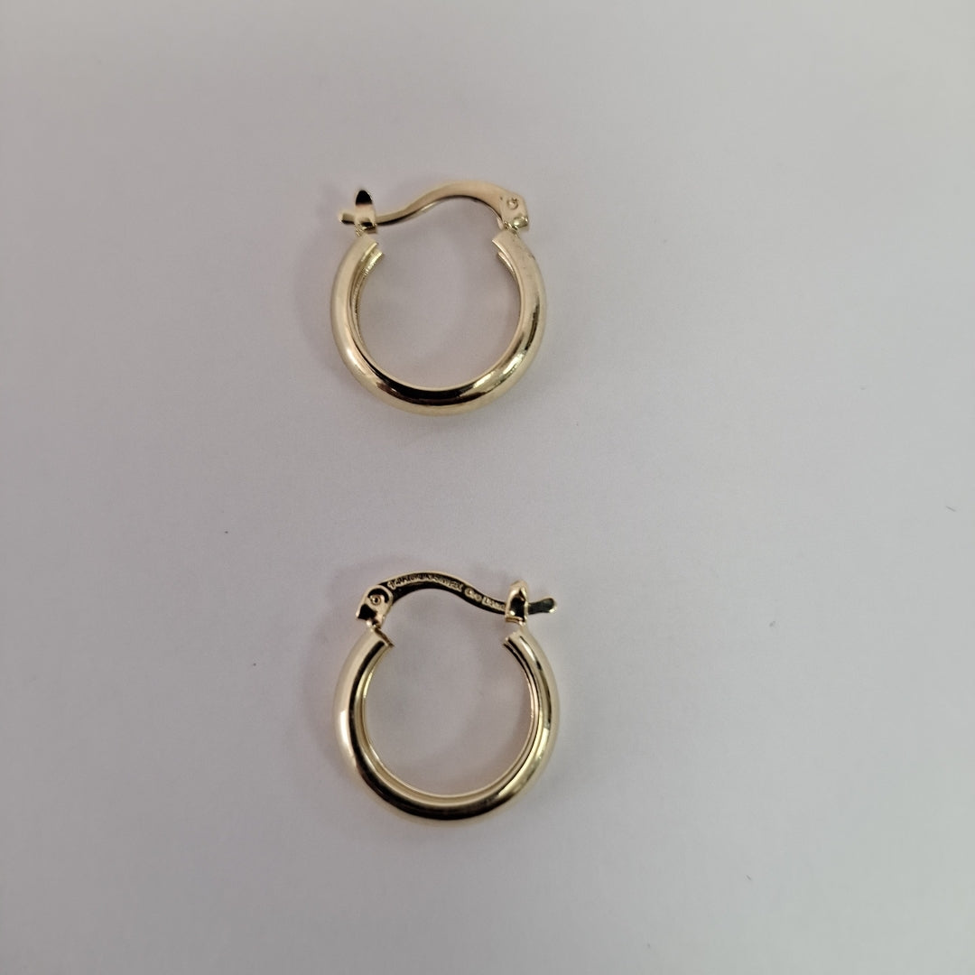 ARETES TEJIDO ARRACADAS LISAS 14K 2.1 GR (NUEVO)