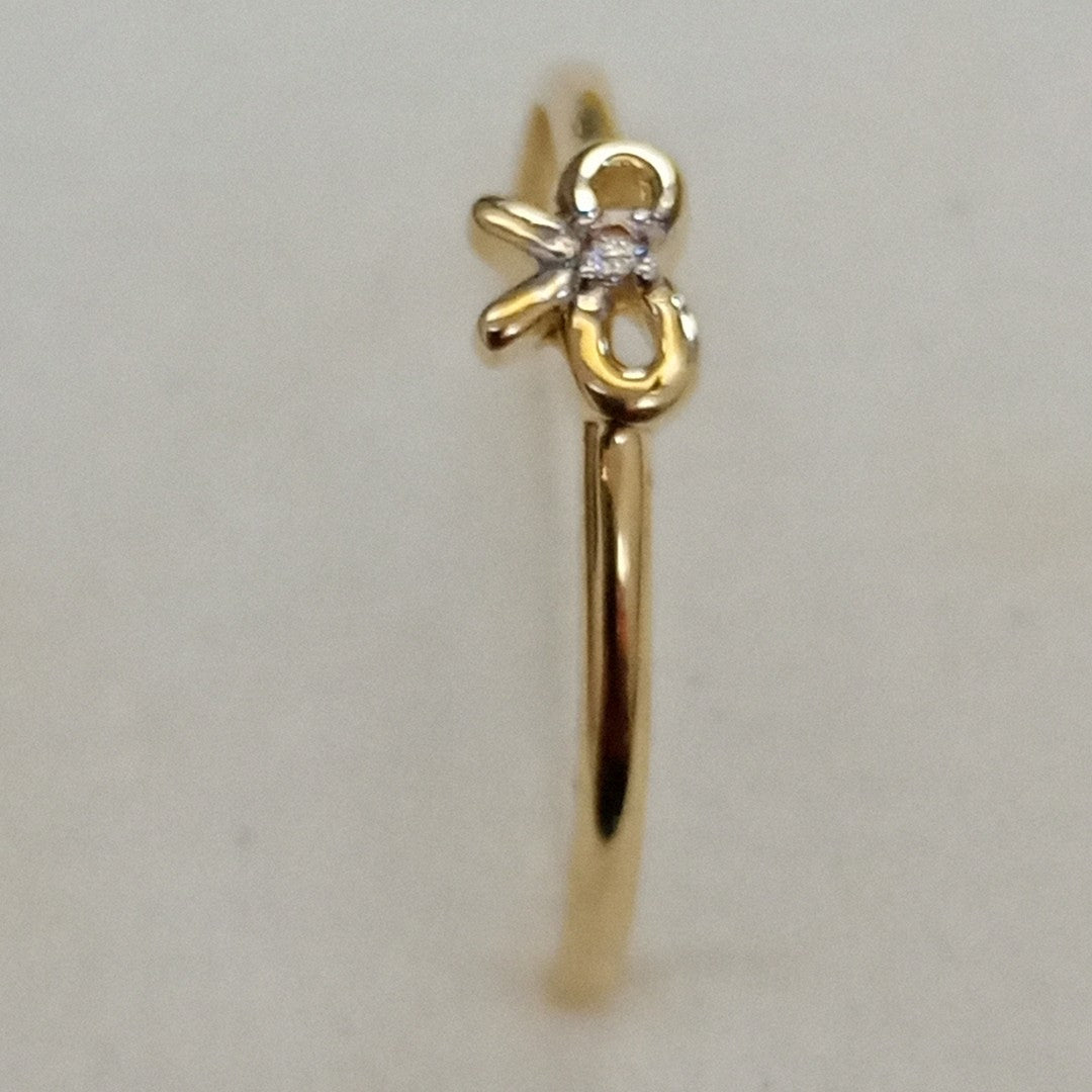 ANILLO ANILLITO FIG MOÑO C CIRCONIAS 14K 7 TALLA 1 GR (NUEVO)