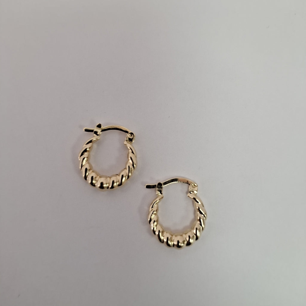 ARETES ARRACADAS TZL HUECAS 14K 1.5 GR (NUEVO)