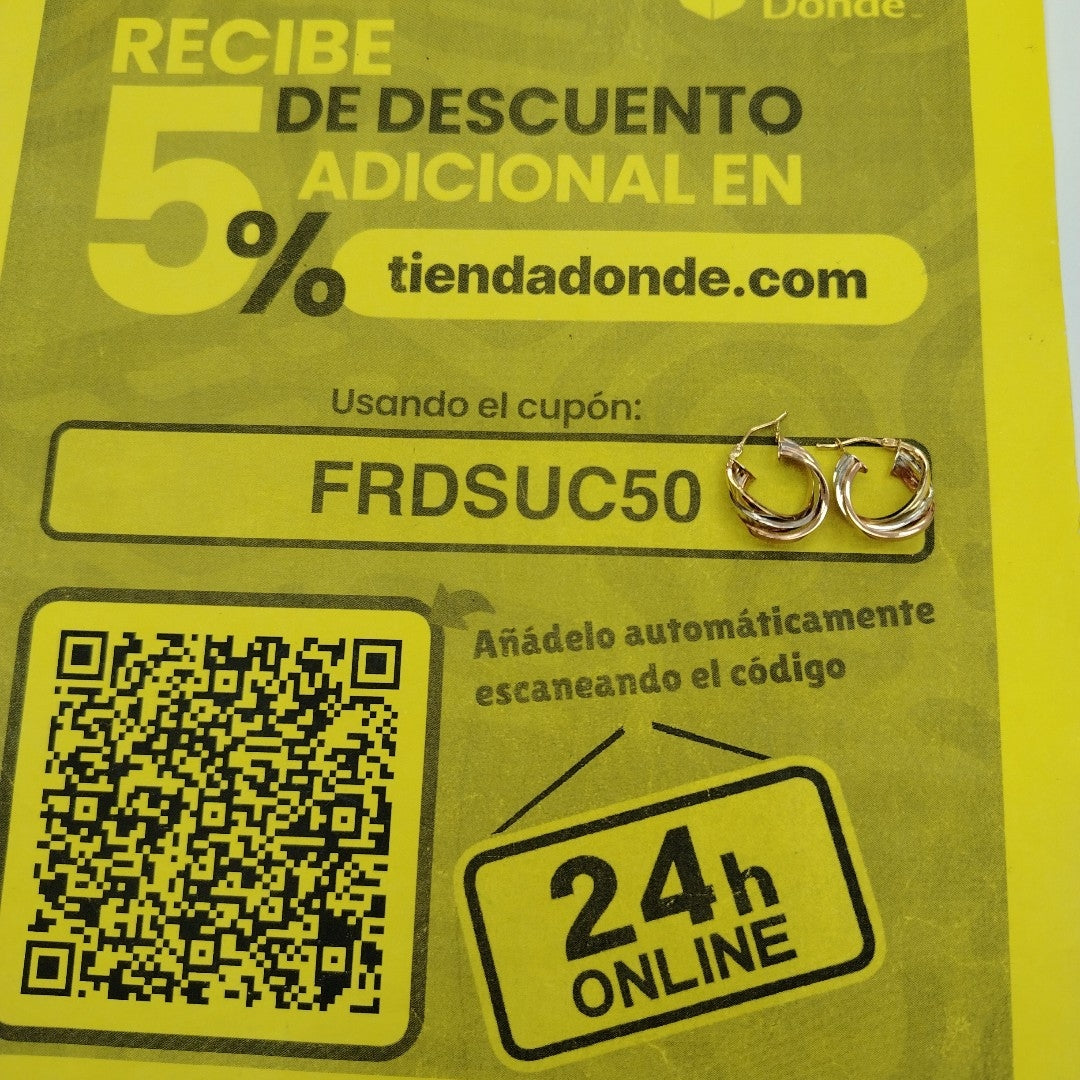 ARRACADAS PAR ORO 14 K 2.6 GRMS (SEMINUEVO)