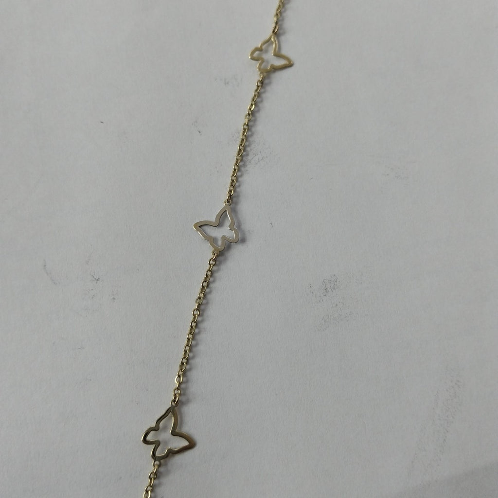 PULSERA ESPECIAL C MARIPOSAS 14K 18 CM 1.7 GR (NUEVO)