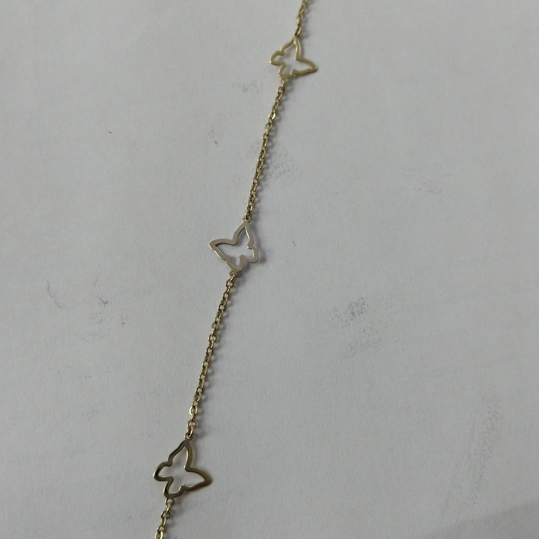 PULSERA ESPECIAL C MARIPOSAS 14K 18 CM 1.7 GR (NUEVO)