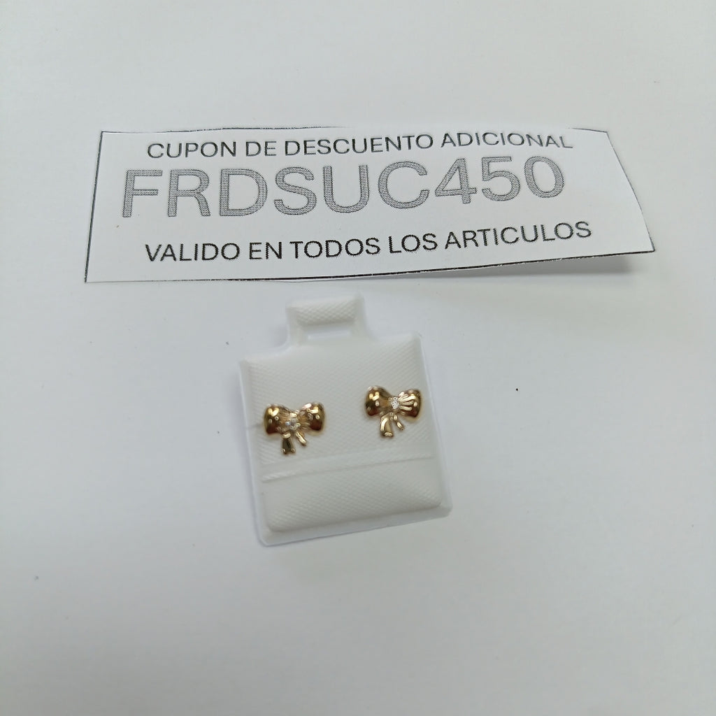BROQUELES BROQUEL FIG MOÑO C CIRCONIA 14K 0.2441 GR (NUEVO)