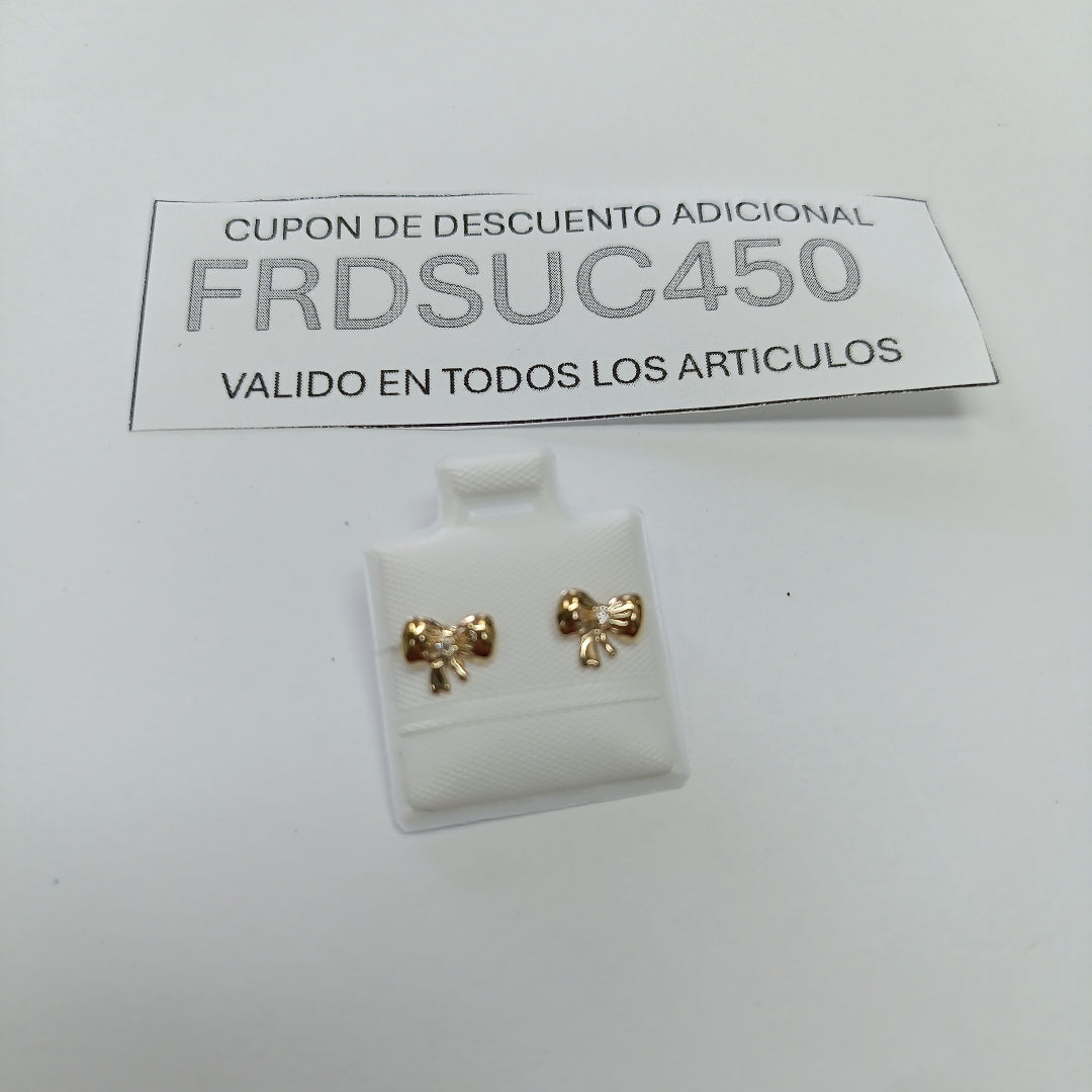 BROQUELES BROQUEL FIG MOÑO C CIRCONIA 14K 0.2441 GR (NUEVO)