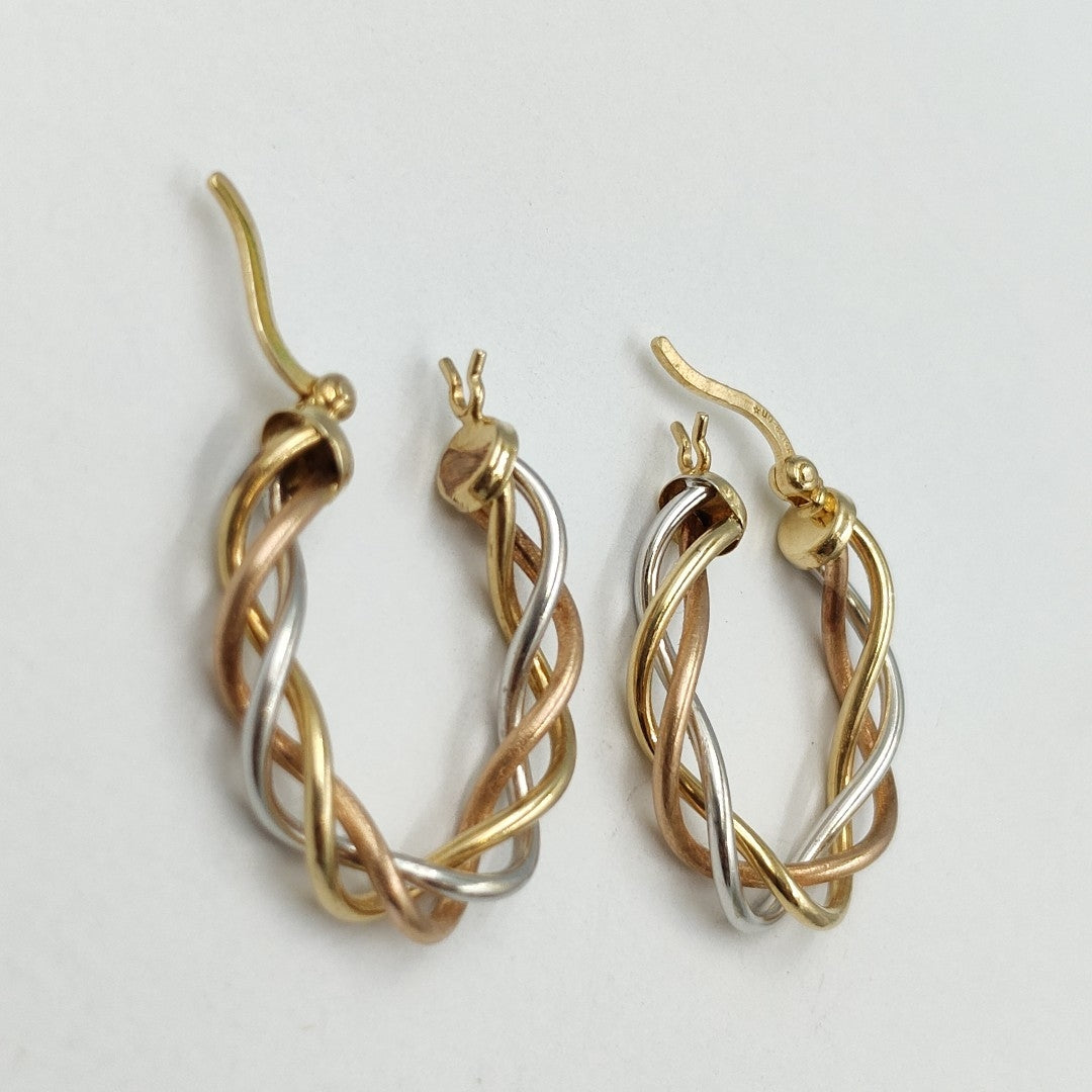 ARRACADAS PAR ORO,ORO COMBINADO 14 K 3,10 GRMS (SEMINUEVO)