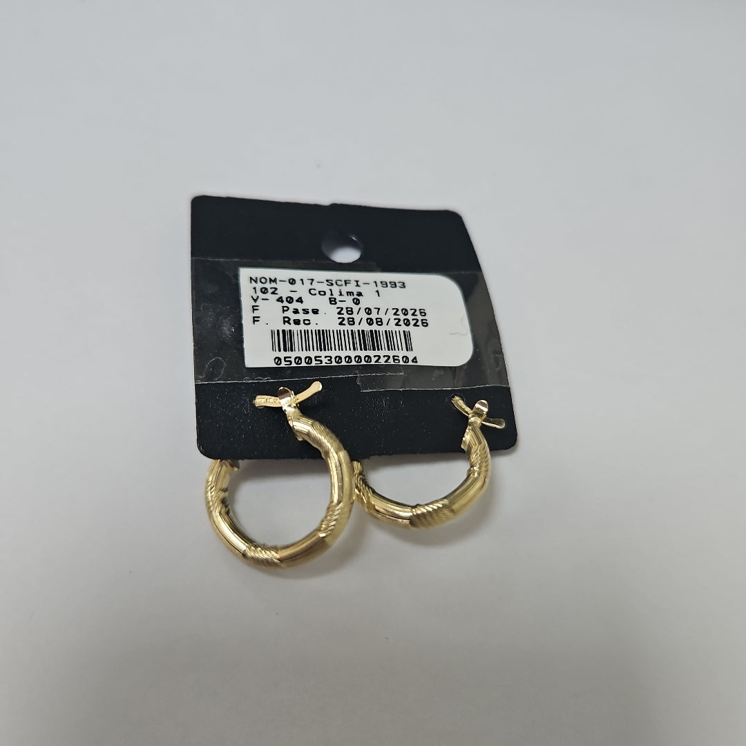 ARETES TEJIDO ARRACADAS CON DISEÑO 14K 2.6 GR (NUEVO)
