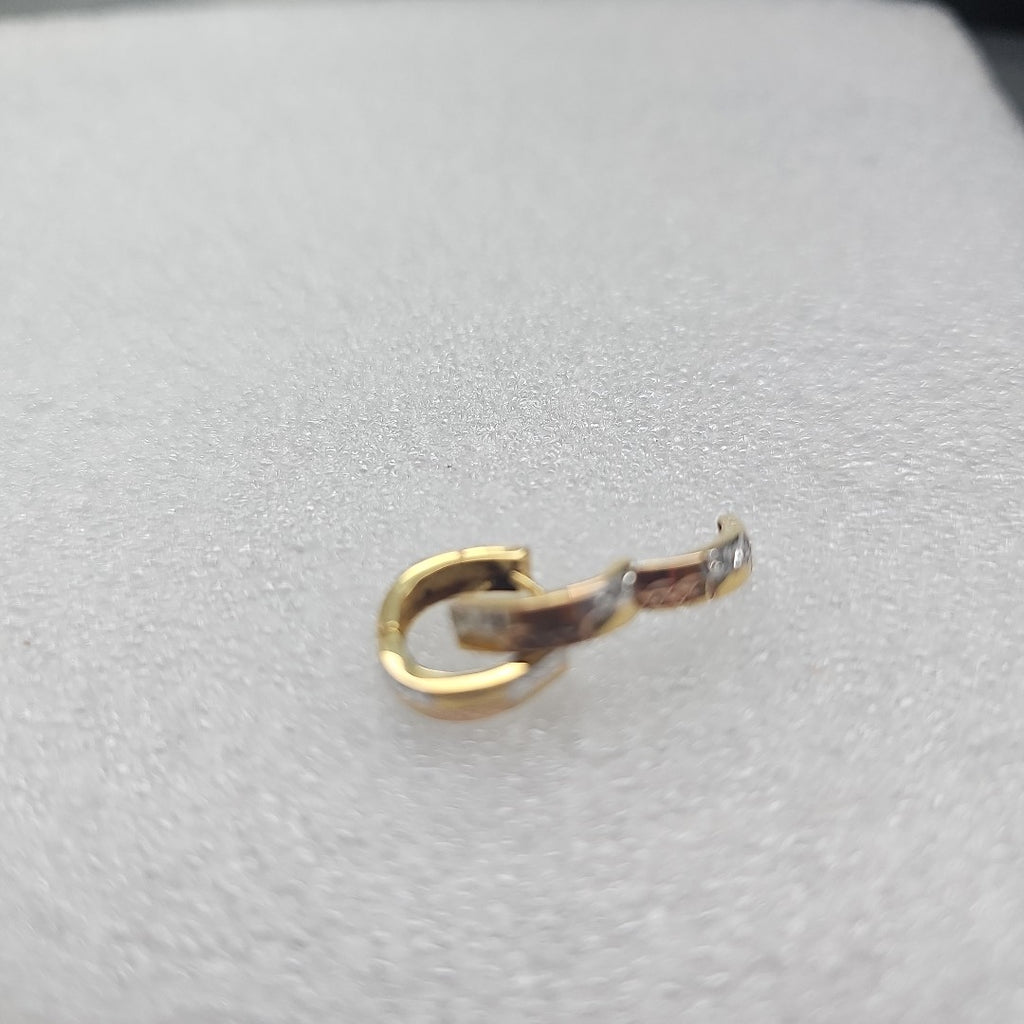 ARRACADAS PAR ORO COMBINADO 14 K 0.9 GRMS (SEMINUEVO)