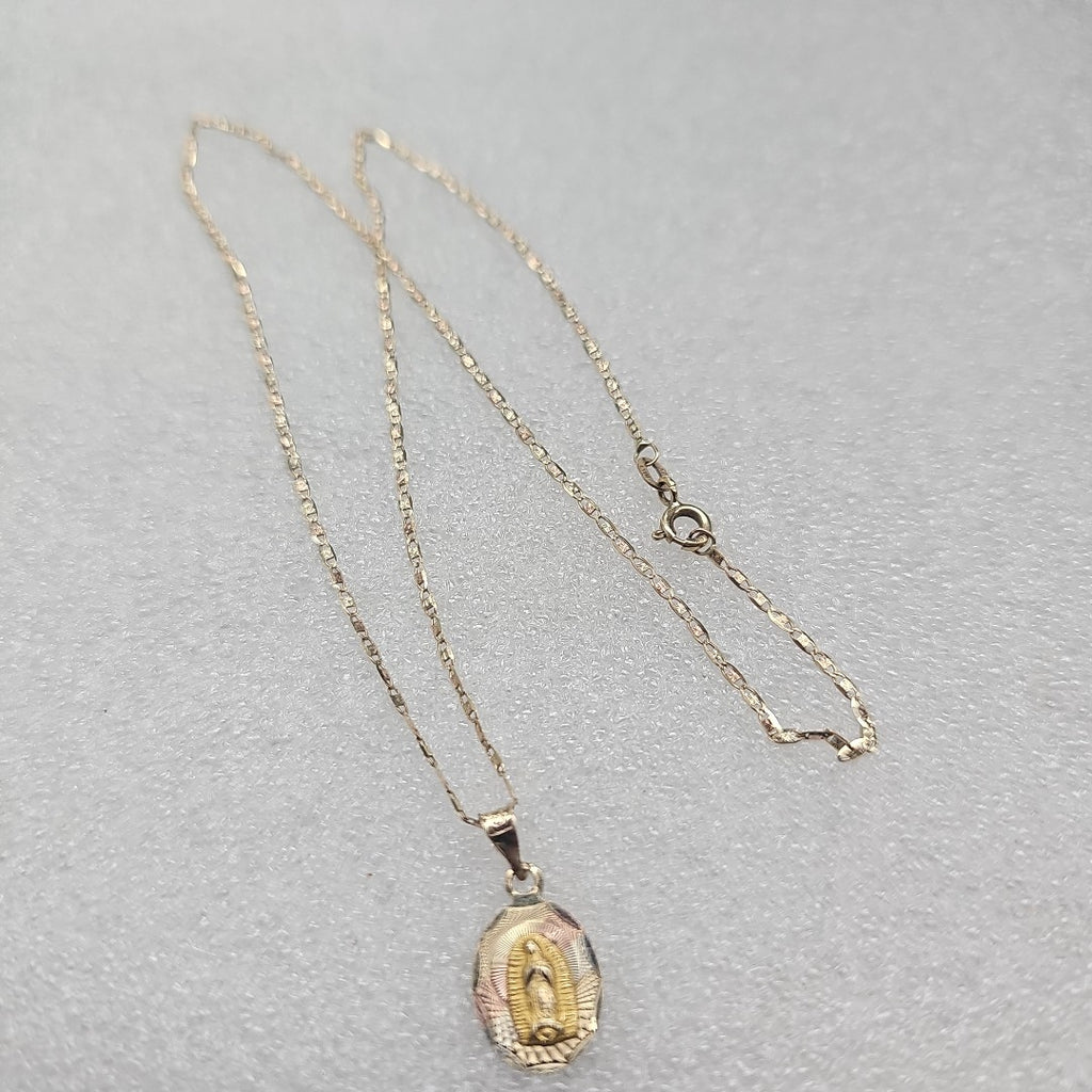 CADENA, MEDALLA RELIGIOSA ORO 10 K 2 GRMS (SEMINUEVO)