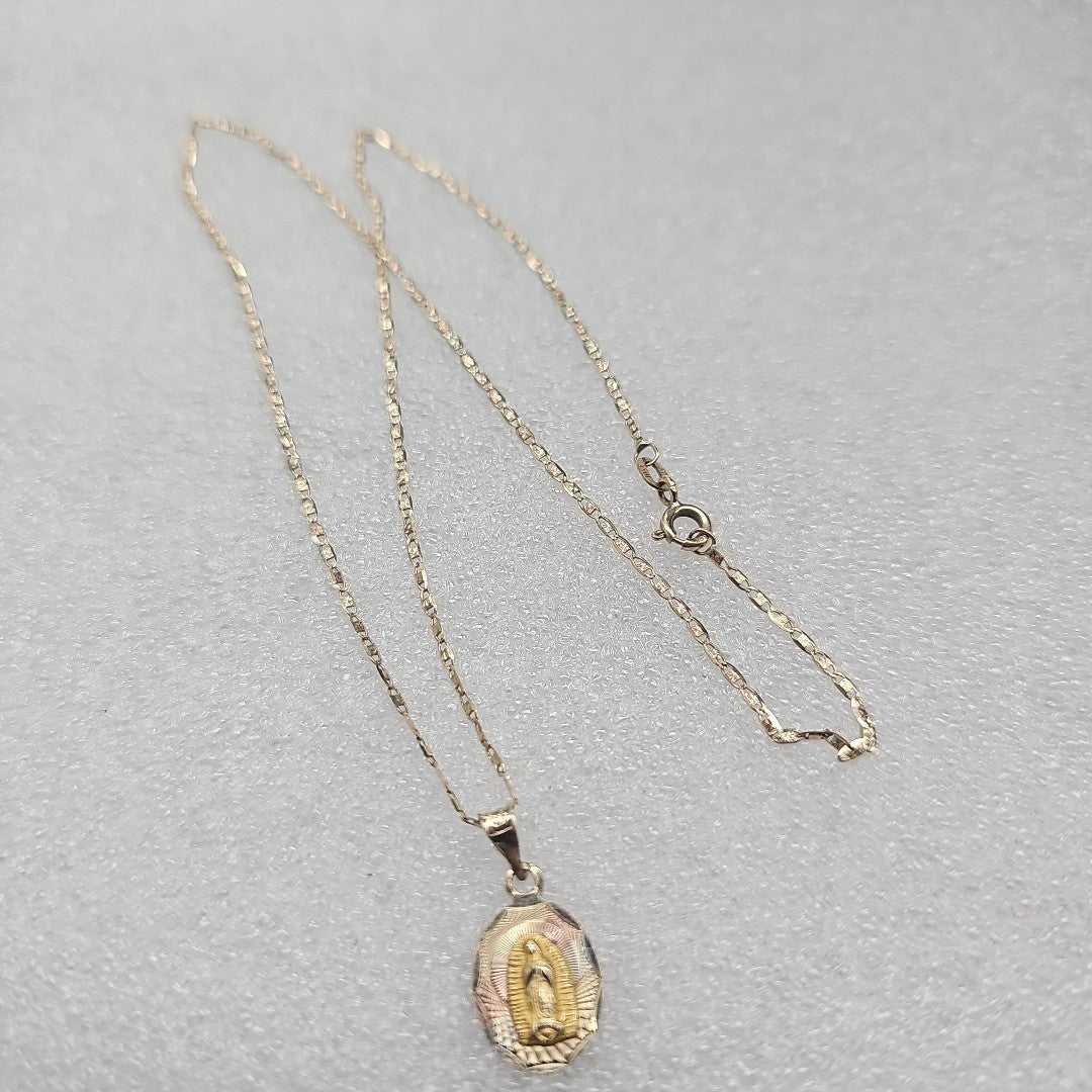 CADENA, MEDALLA RELIGIOSA ORO 10 K 2 GRMS (SEMINUEVO)