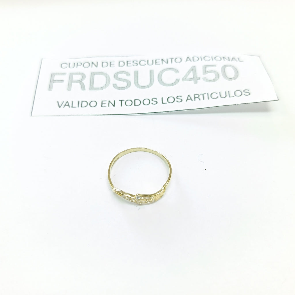 ANILLOS CON CIRCONIAS 14K TALLA 7 0.9 GR (NUEVO)