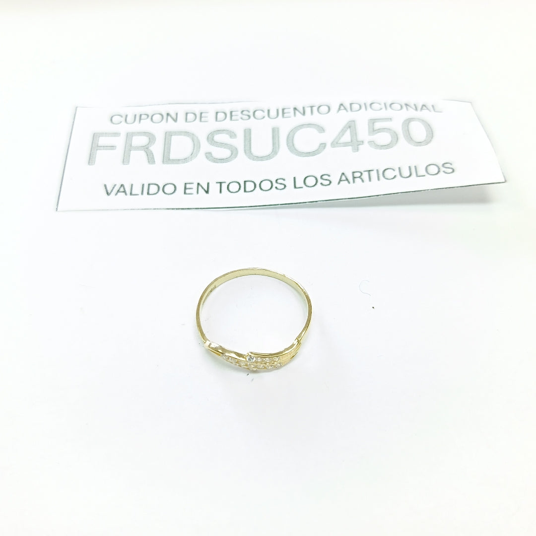 ANILLOS CON CIRCONIAS 14K TALLA 7 0.9 GR (NUEVO)