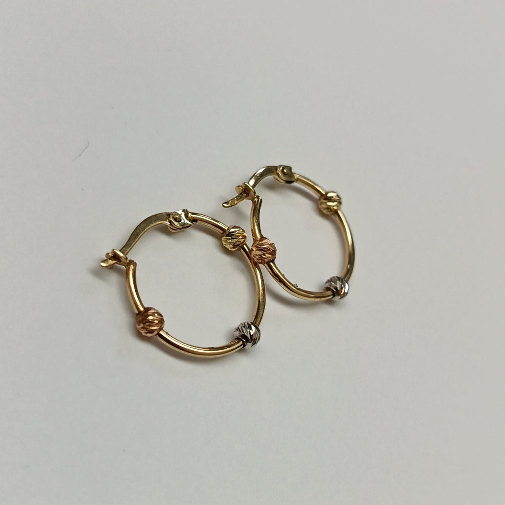 ARRACADAS PAR ORO COMBINADO 14 K 1.3 GRMS (SEMINUEVO)