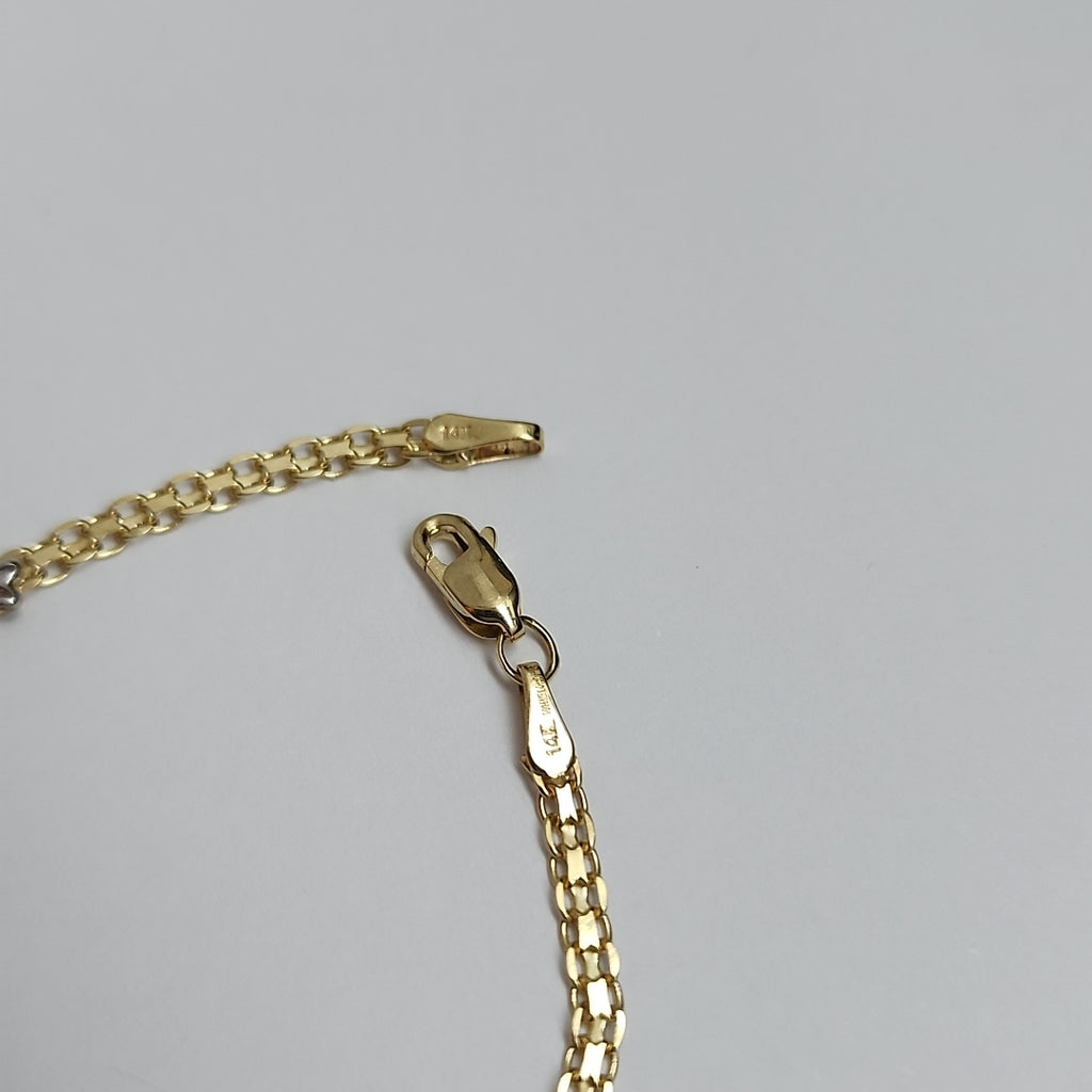 PULSERA ESPECIAL C FLORES 14K 18 CM 2.9 GR (NUEVO)